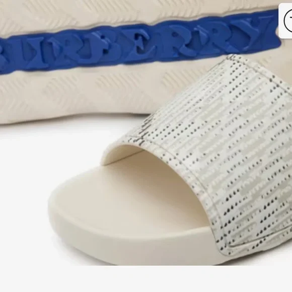 Burberry Cream Check Slide Sandals - Picture 9 of 13